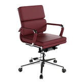 Nautilus Designs Avanti Medium Back Bonded Leather Executive Office Chair With Individual Back Cushions and Fixed Arms Red - BCL/5003/OX DD